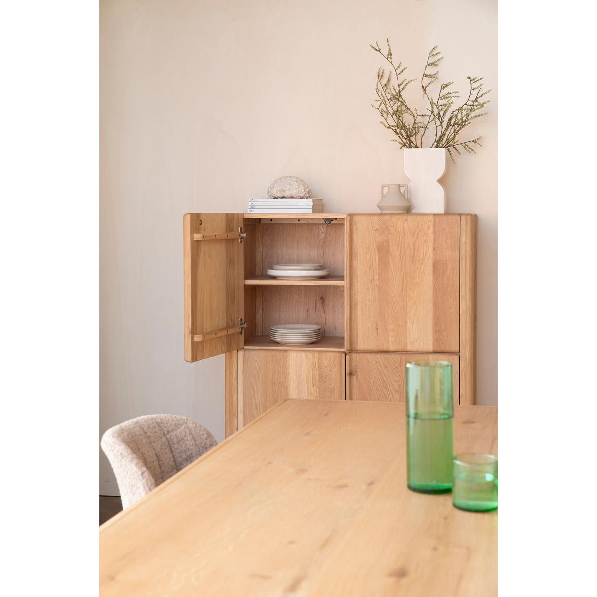 SIDEBOARD Ember Hoch - Naturfarben, Holz (100/130/45cm) - Zuiver