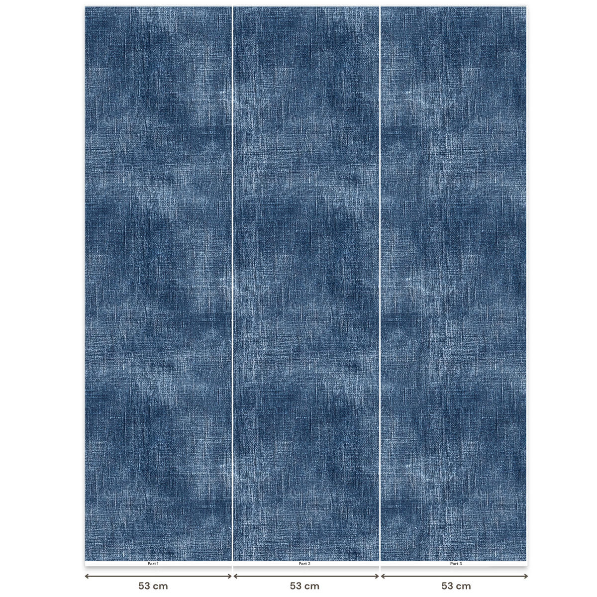 TAPETE - Leinen - Textur - Muster - Denim - Rustikal - 180x200 cm - Blau, Papier (180/200cm) - OnlyWow
