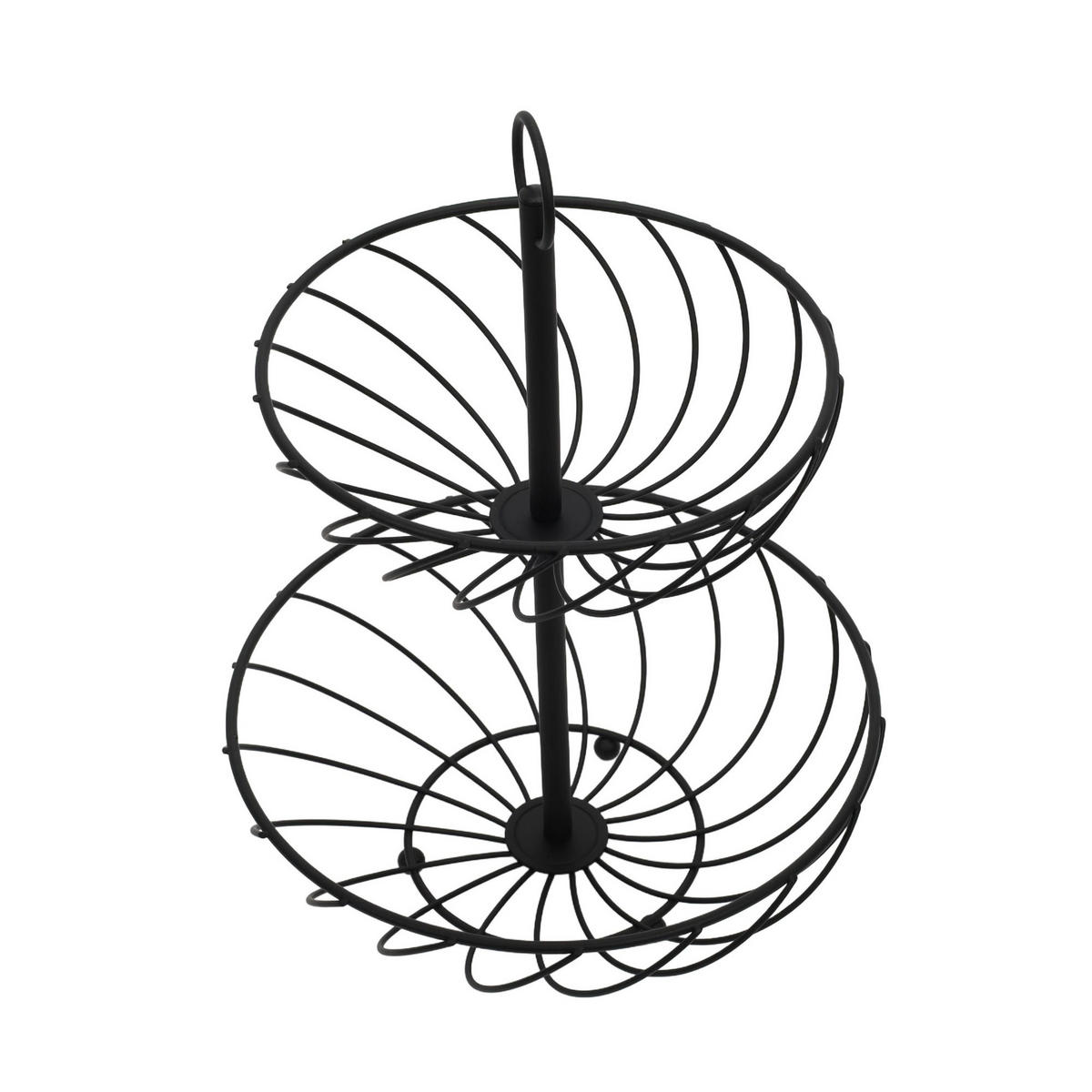 ETAGERE 2 Ebenen Schwarz 27/27/38 cm - Schwarz, Metall (38cm) - 5five Simply Smart