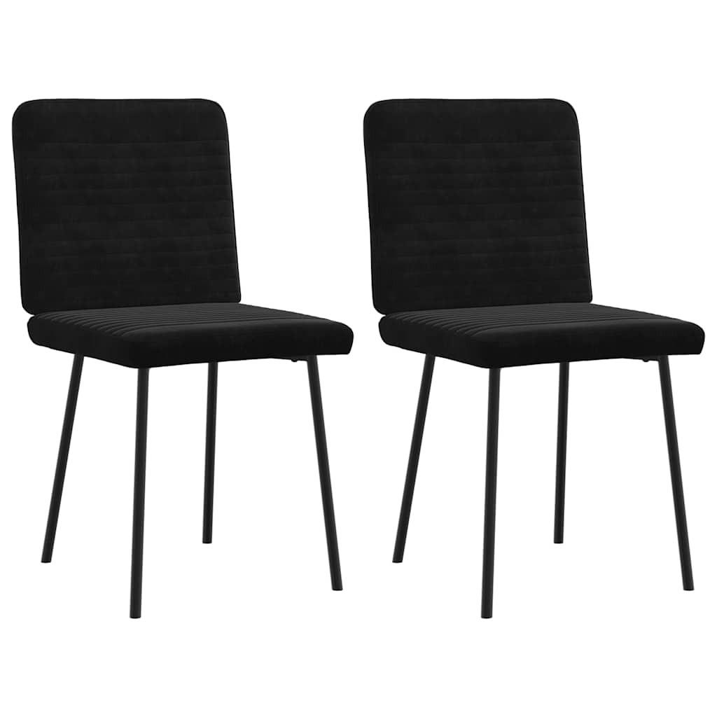 ESSZIMMERSTÜHLE 2 Stk. Schwarz Samt 45*54*83cm - Schwarz, Metall (45/83/54cm) - ZMH