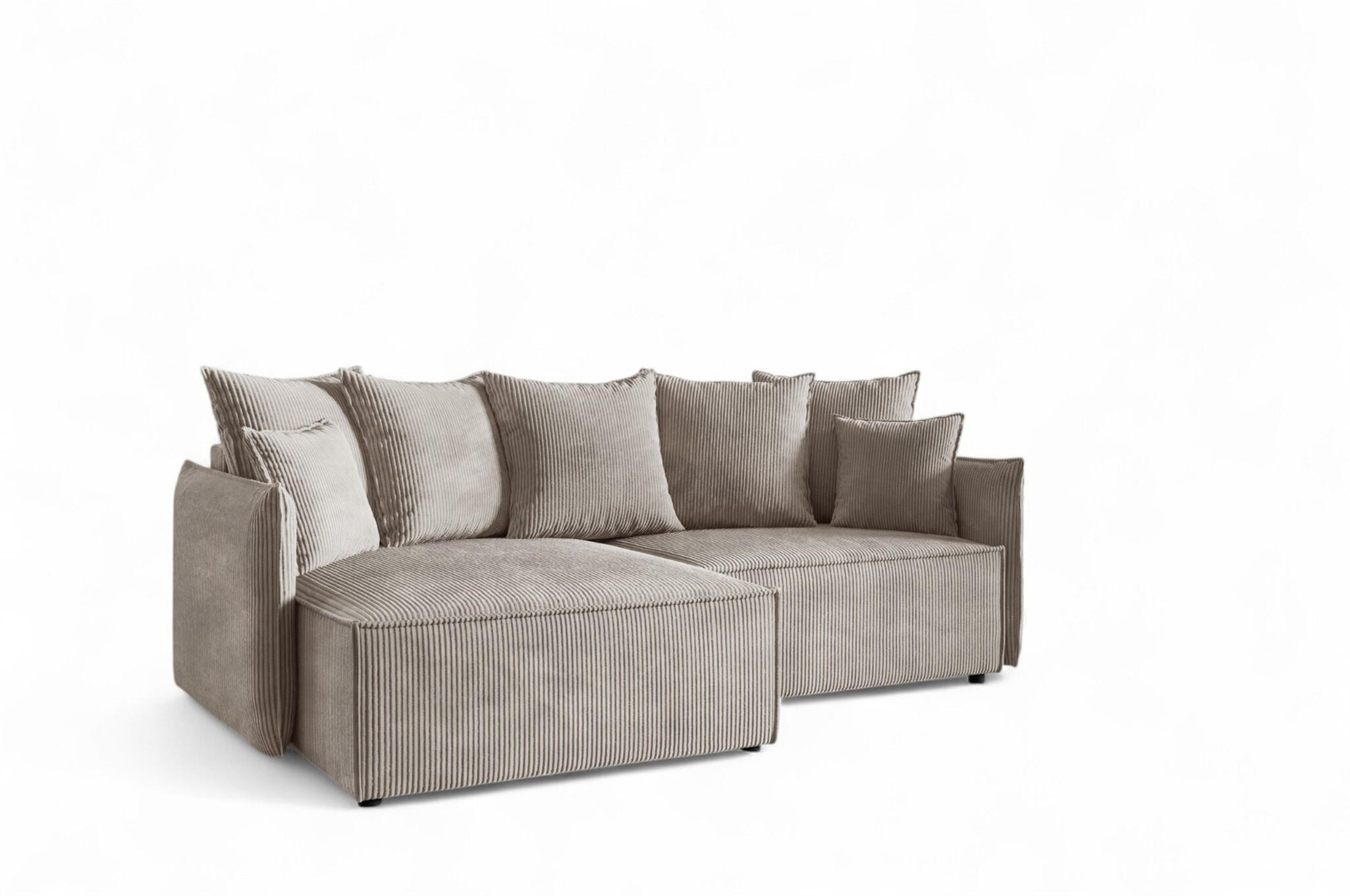 ECKSOFA Minea Mit Schlaffunktion - Beige, Holzwerkstoff/Textil (221/153cm) - Fun Möbel