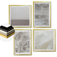 WANDBILDER 4er Set - 50x50 cm & 40x60 cm Goldrahmen - Industriedesignstrukturen - Goldfarben, Kunststoff (50/50cm) - ArtPrintCave