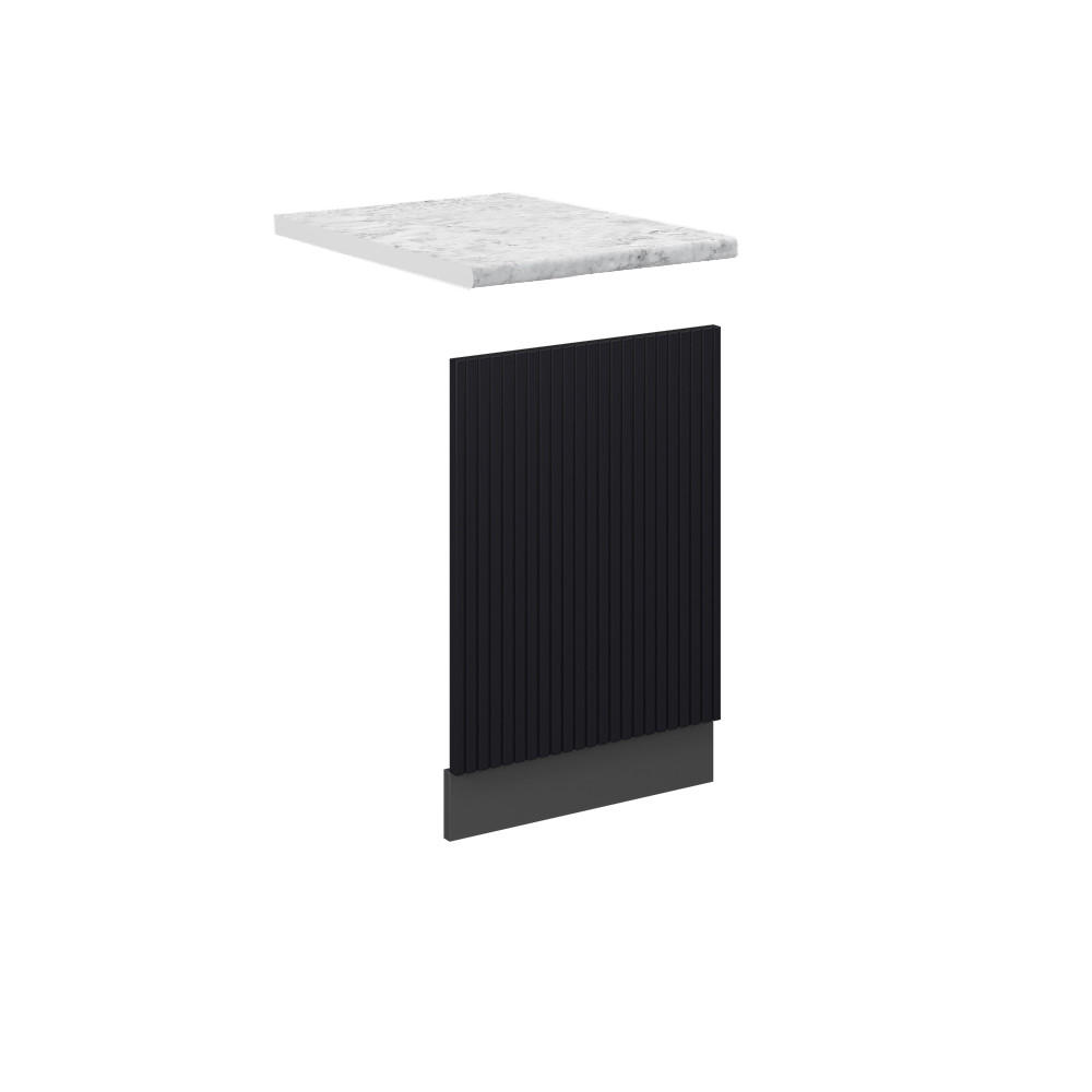FRONTBLENDE Fame-Line, Schwarz gestreift, 45 cm, AP Marmor - Anthrazit/Schwarz, Holzwerkstoff (45/67.4/1.6cm) - Vicco