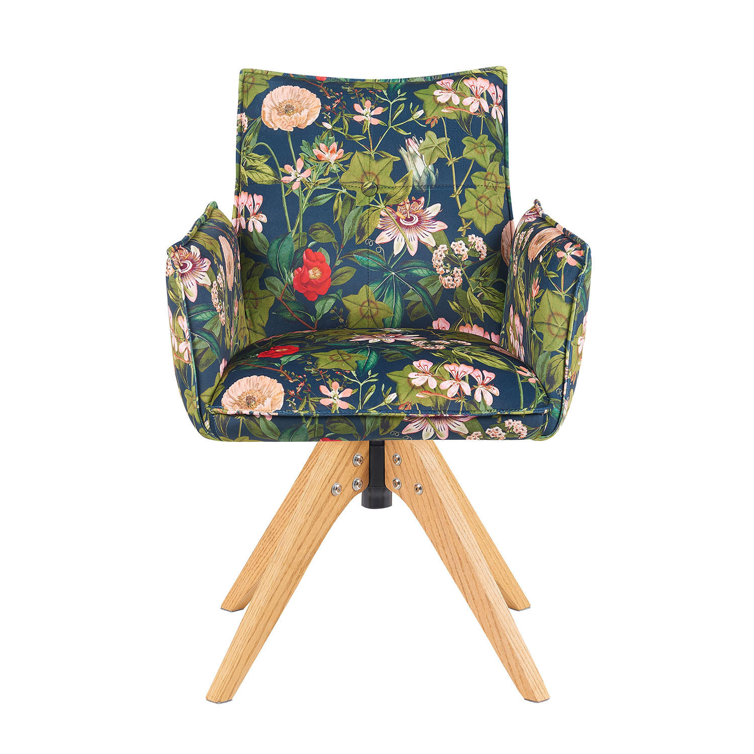 ARMLEHNSTUHL Mika-Emil - Honigeiche/Multicolor, Eichenholz/Holz (60/88/63cm) - DUBI Möbel