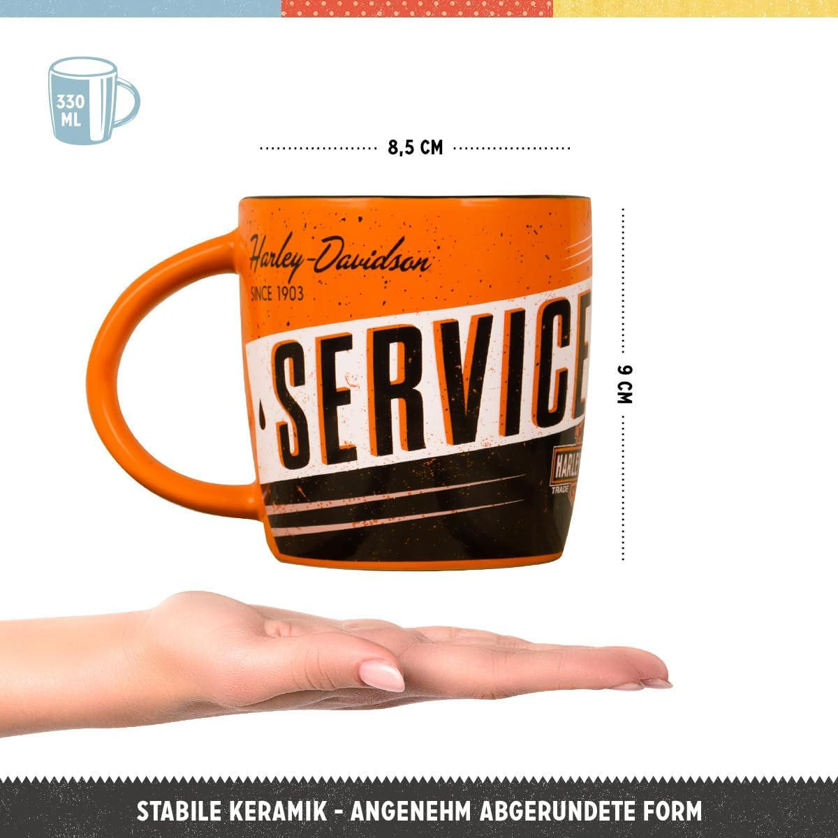 KAFFEETASSE 330 ml Harley-Davidson Service & Repair - Multicolor, Keramik (0.33L) - Nostalgic-Art