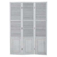 PARAVENT 3-tlg. 120/170 cm Weiß shabby washed - Weiß, Holz (120/170/2cm) - Homestyle4u
