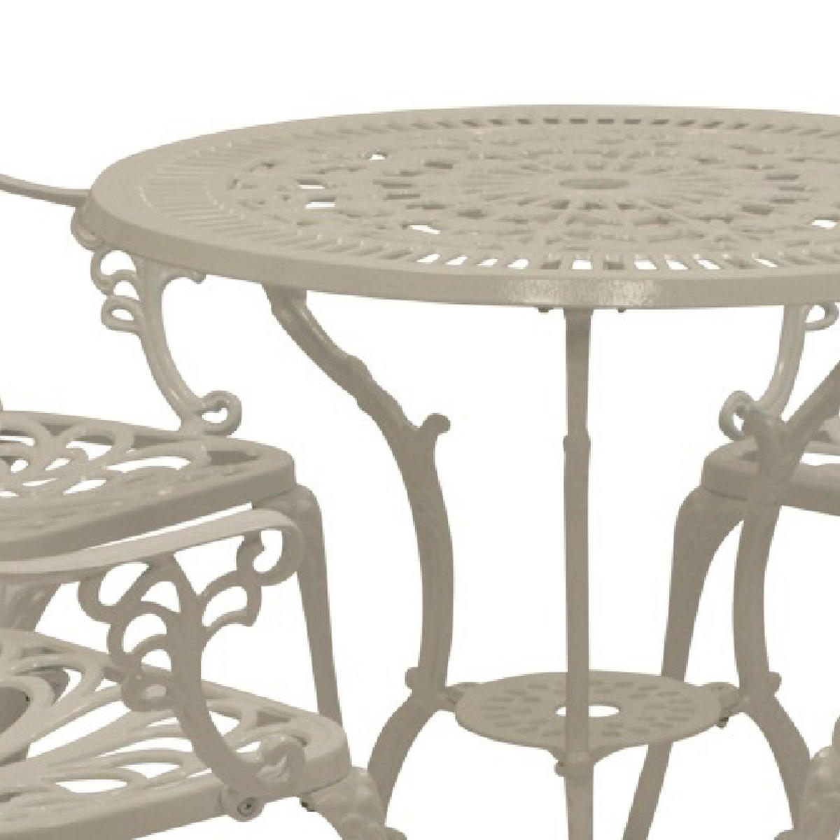 BISTROSET Boulder - Jugendstil - 5-teilig, Aluguss antik weiß - Weiß, Metall - TPFGarden