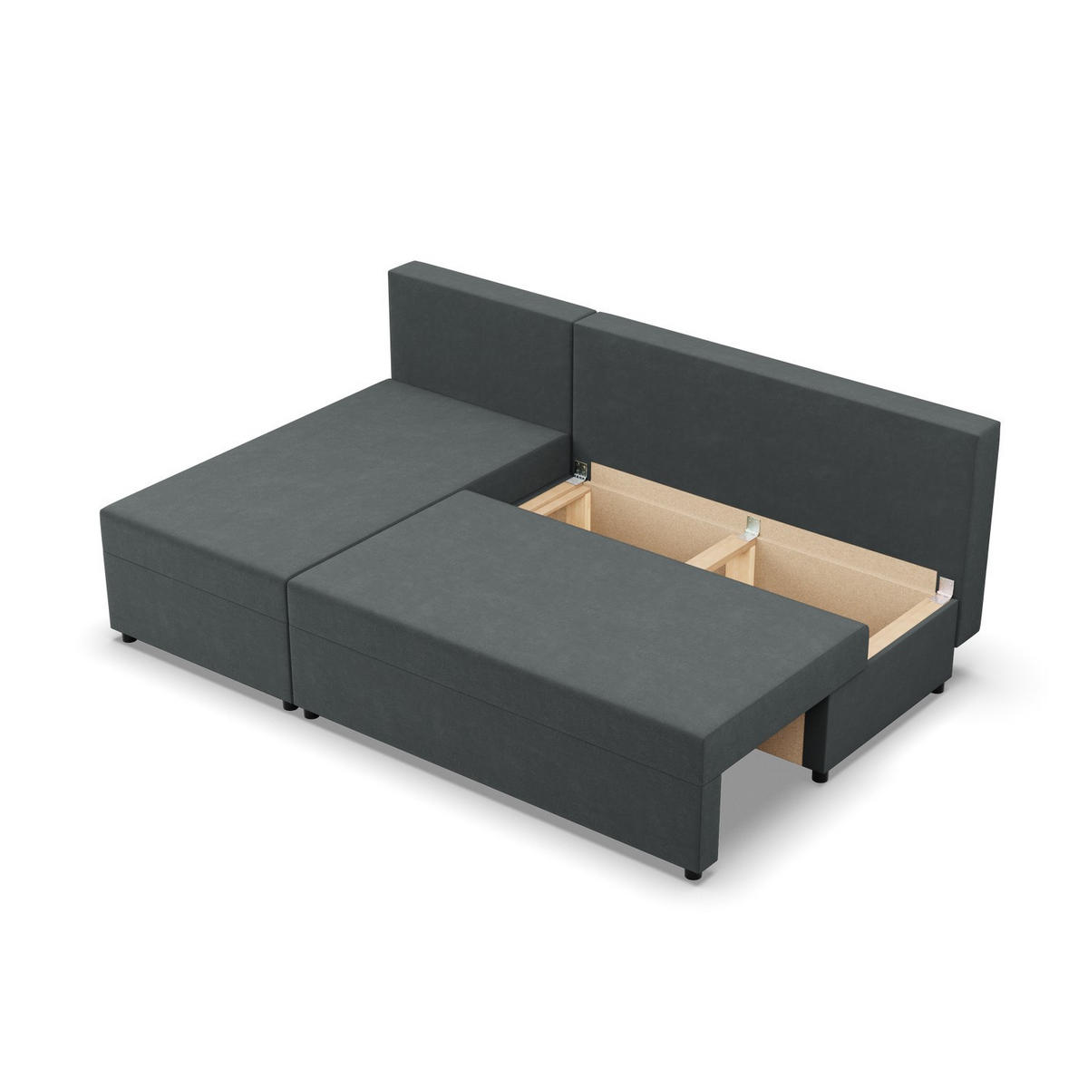 ECKSOFA MIT SCHLAFFUNKTION FERMO BONELL Dunkelgrau - Dunkelgrau, Textil (137/201cm) - Mebligo