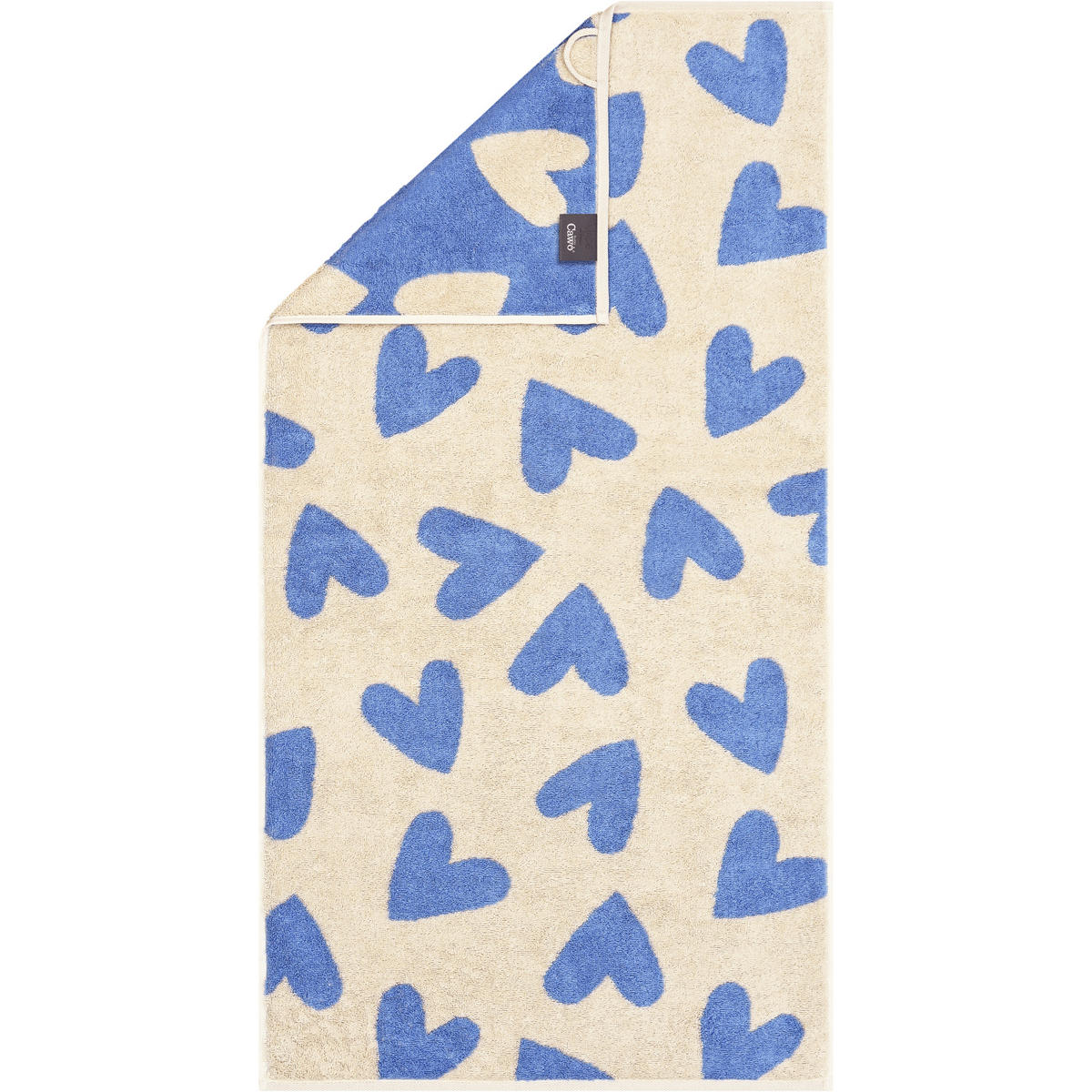 HANDTUCH HEART BEATS HEARTS 6275 CAPRI - 31 - Blau, Textil (50/100cm) - Cawoe