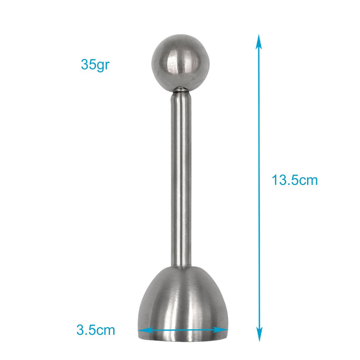 EIERKÖPFER aus Edelstahl - Silberfarben, Metall (3.5/13.5/4cm) - Intirilife