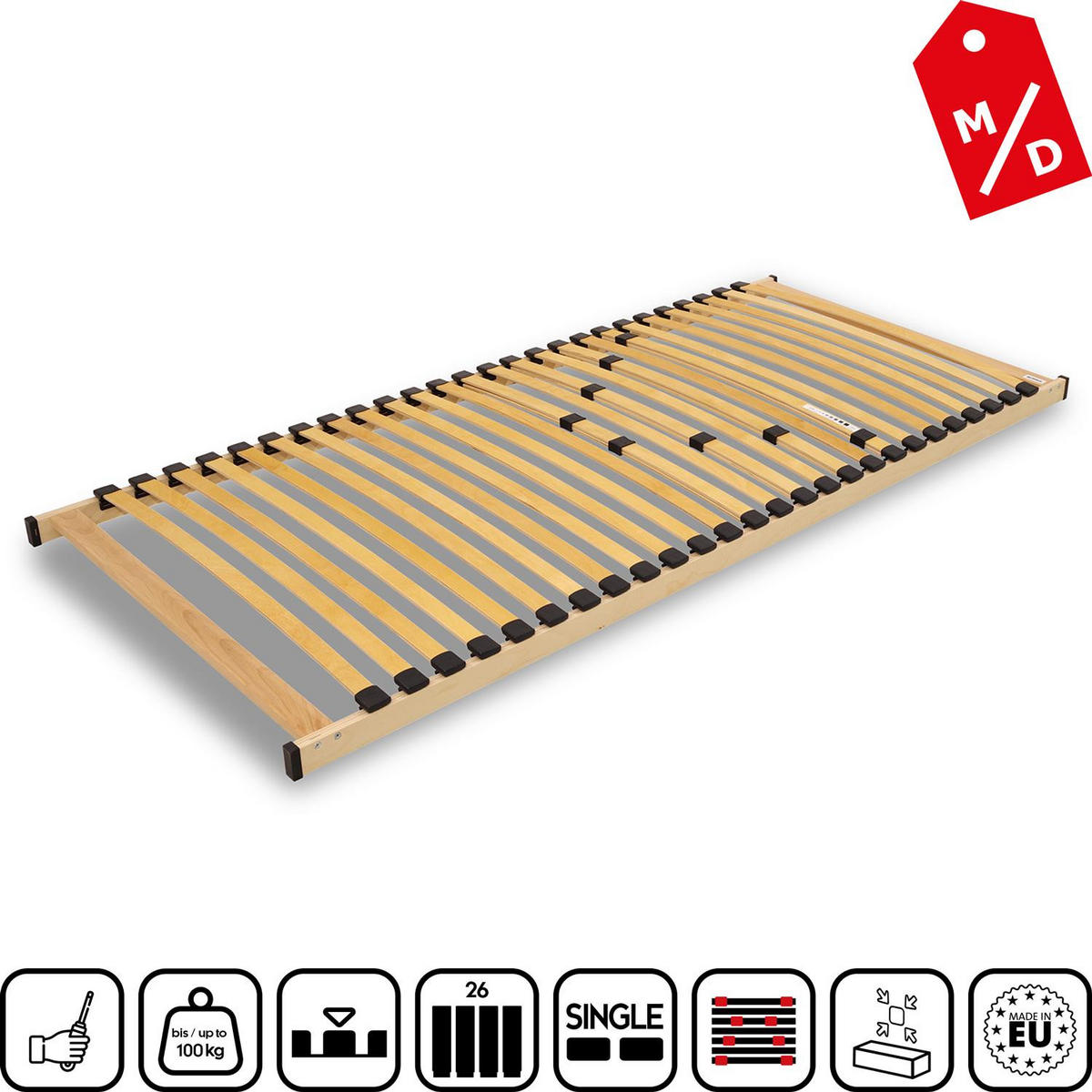 LATTENROST K 80x200 cm - Weiß, Textil (80/200cm) - Matratzen Discount