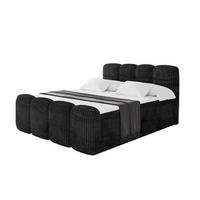 BOXBETT mit Matratze H4 und Lattenrost - NINA-Z - 200x200 cm - Schwarz - Graubraun, Holzwerkstoff (200/200cm)
