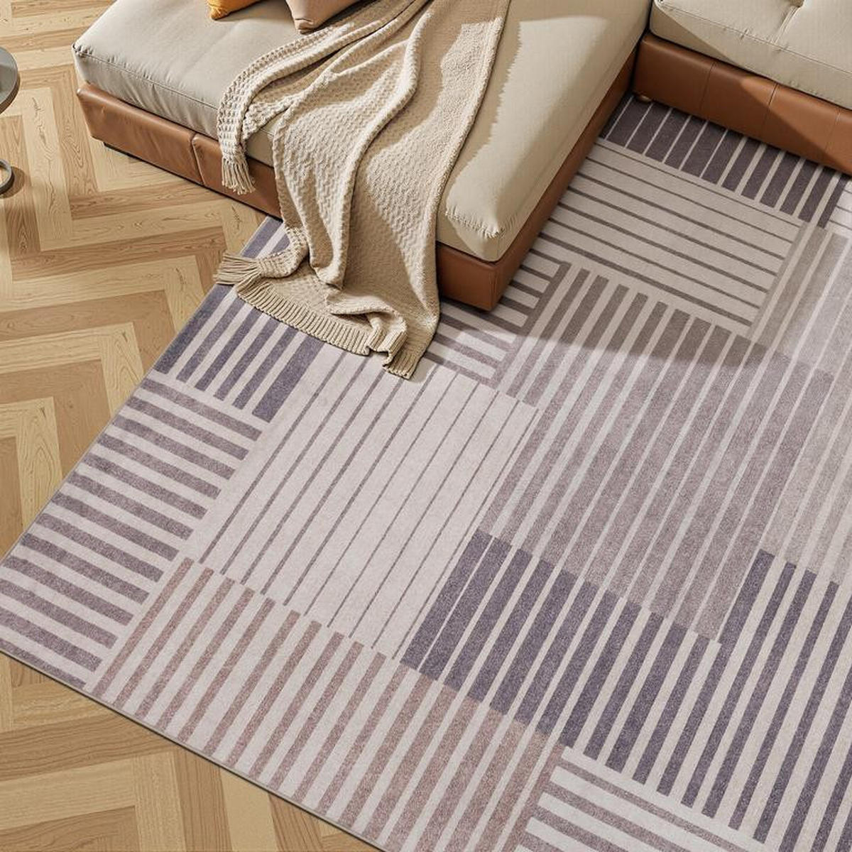 TEPPICH waschbar Flanel Beige/Grau 80x150 cm - Multicolor, Textil (80/150cm) - Vercai Rugs
