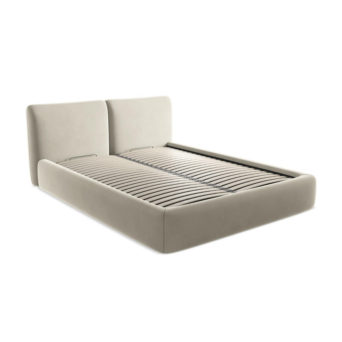 POLSTERBETT mit Bettkasten und Lattenrost 180x228 Creme - Perlmutt/Creme, Kunststoff/Textil (160/200cm) - LaMiaSofa