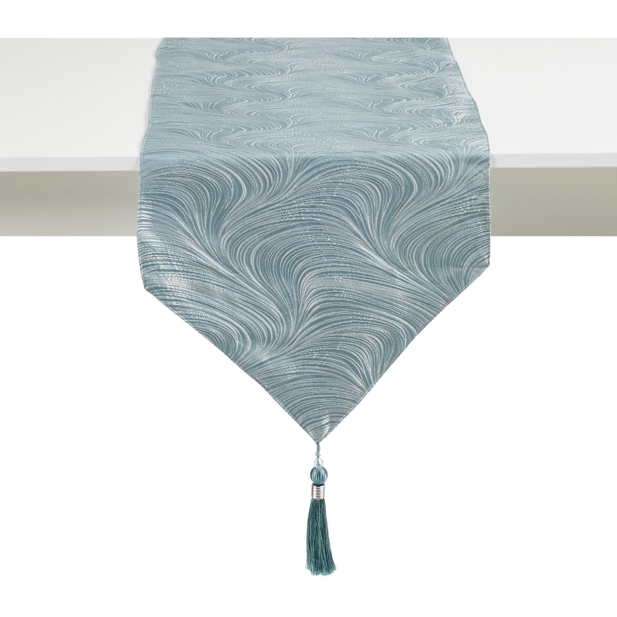 TISCHLÄUFER Floah - Blau, Textil (180/40/1cm) - home&you