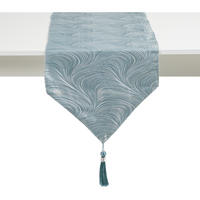 TISCHLÄUFER Floah - Blau, Textil (180/40/1cm) - home&you