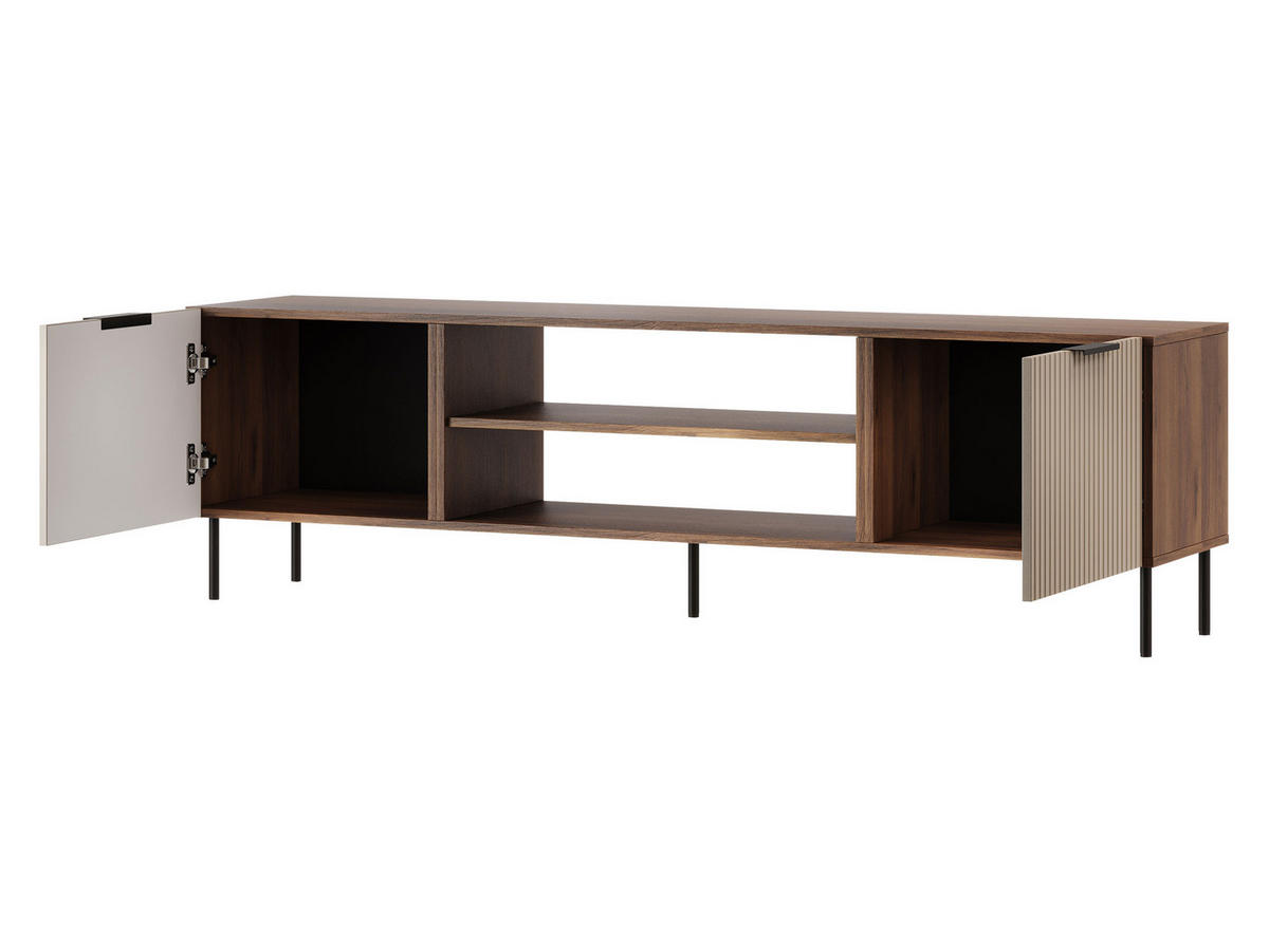 TV-LOWBOARD Almera 06 - Kaschmir/Nussbaumfarben, Holzwerkstoff/Metall (181/53/42cm) - MIRJAN24