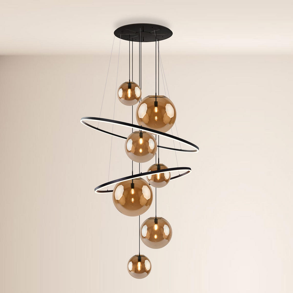 LED-GALERIELAMPE Galaxy Weiß/Klar - Weiß, Metall (150/150/500cm) - s.luce