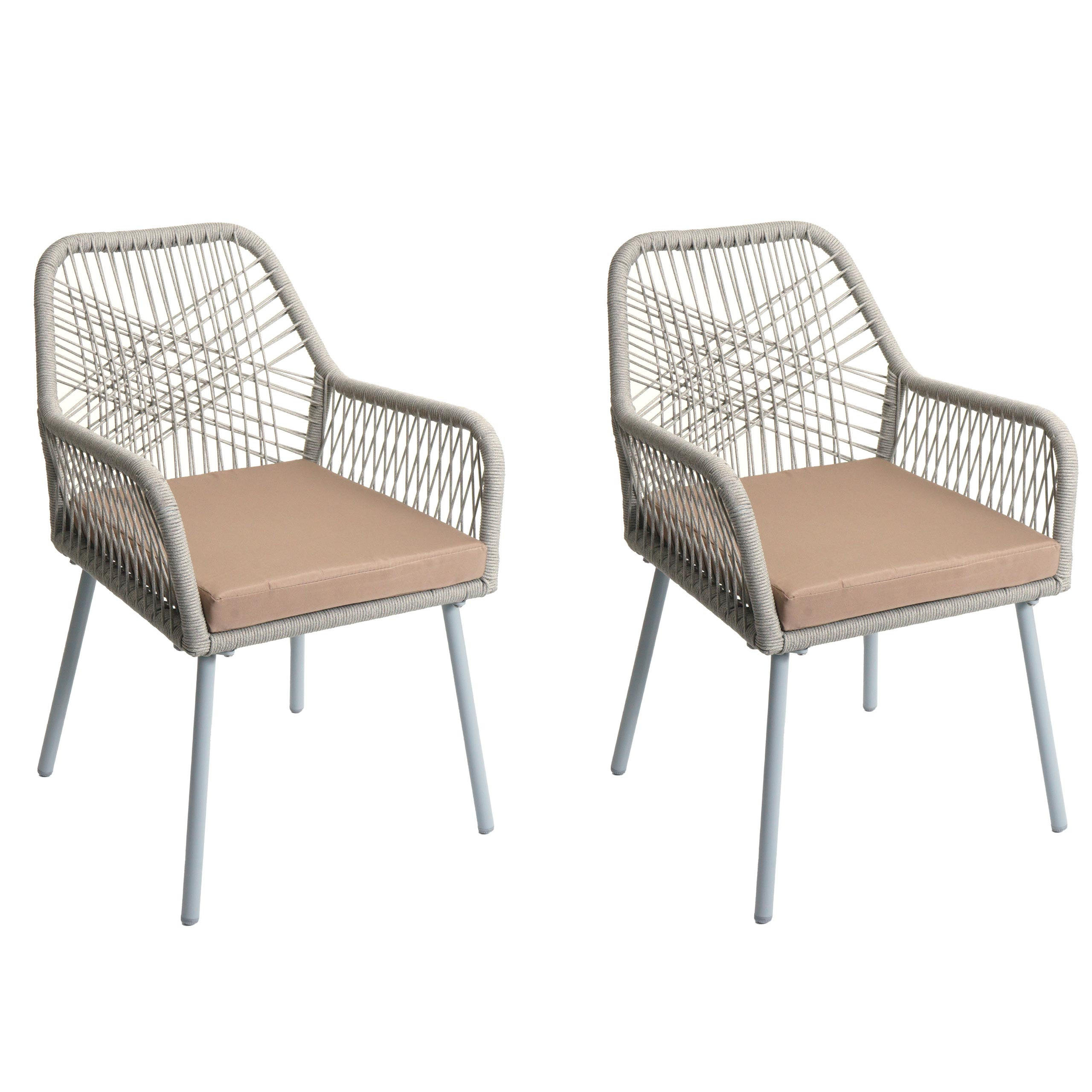 GARTENSTUHL Hellgrau, Taupe - Taupe/Hellgrau, Textil (54/81/62cm) - MCW