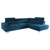 ECKSOFA Fonti, Seite: Rechts - Blau, Holz/Textil (253/188cm) - MIRJAN24