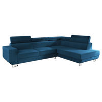 ECKSOFA Fonti, Seite: Rechts - Blau, Holz/Textil (253/188cm) - MIRJAN24