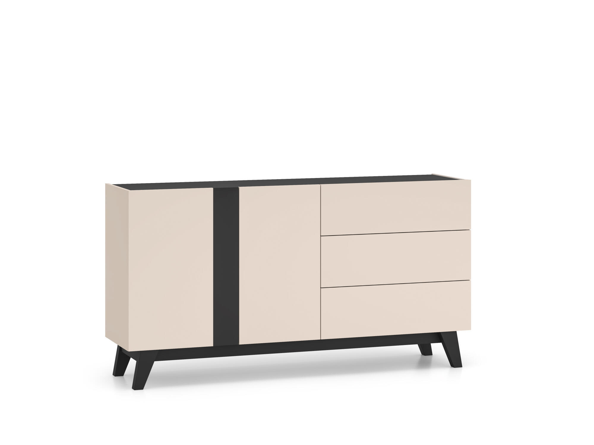 SIDEBOARD FRESHION Beige 160x40x85 cm - Beige, Holzwerkstoff (160/85/40cm) - FURNLUX