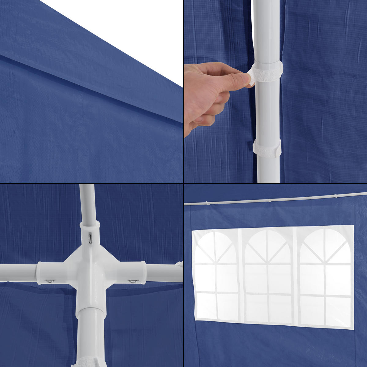 PARTYZELT Wedau - Dunkelblau, Kunststoff/Metall (400/255/300cm) - casa.pro