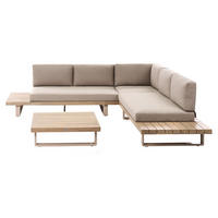 LOUNGEGARNITUR Beige Mykonos - Taupe/Braun, Holz - Beliani
