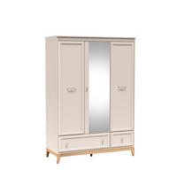 DREHTÜRENSCHRANK CUNEO 135,5/193/54,6 cm 3-türig mit Spiegel Kaschmir - Kaschmir, Holzwerkstoff (135.5/193/54.6cm) - MASSENO