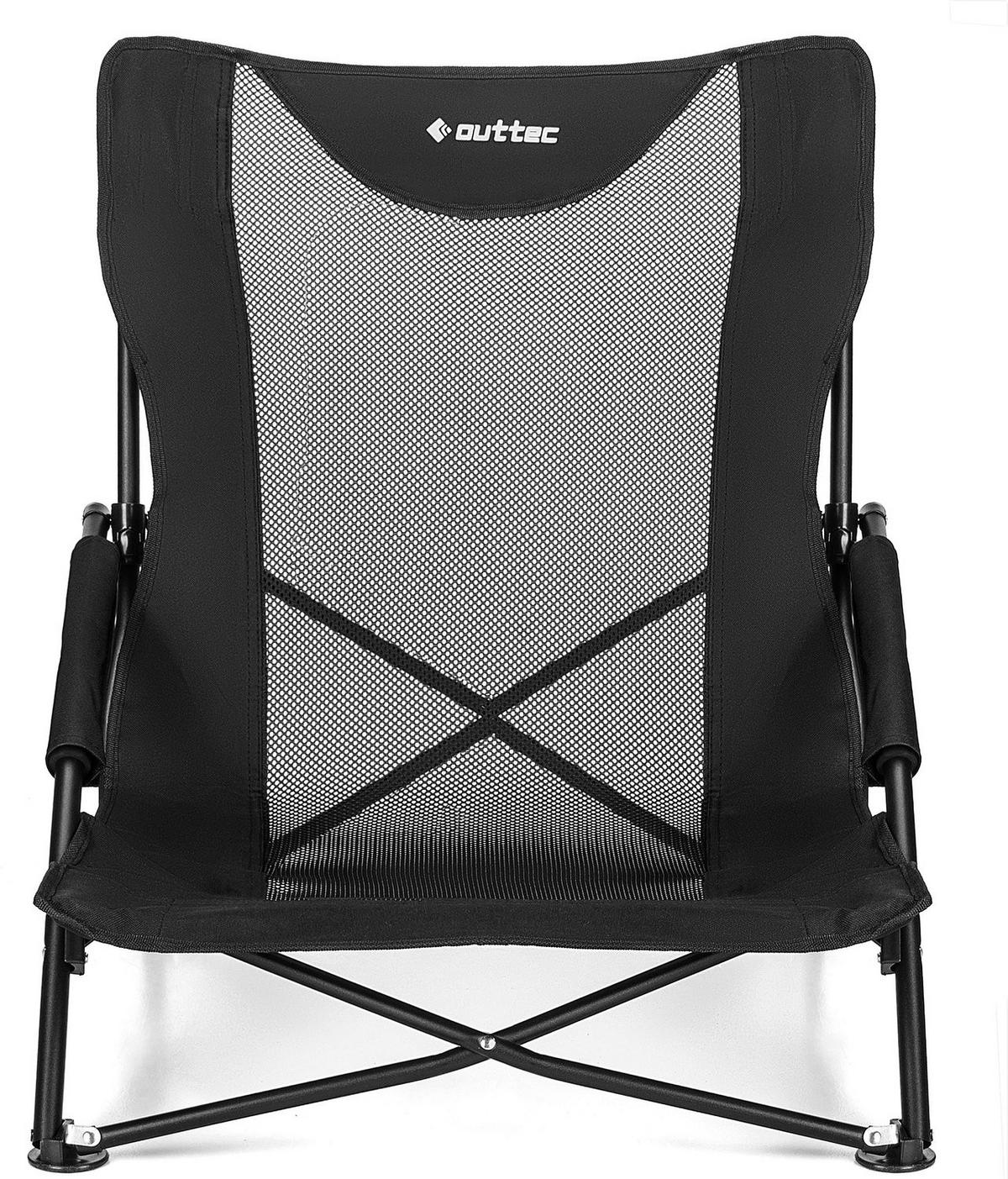 GARTENSTUHL mit Kissen, Klappbar, tot 120 kg - Schwarz, Textil (50.5/40cm) - Outtec