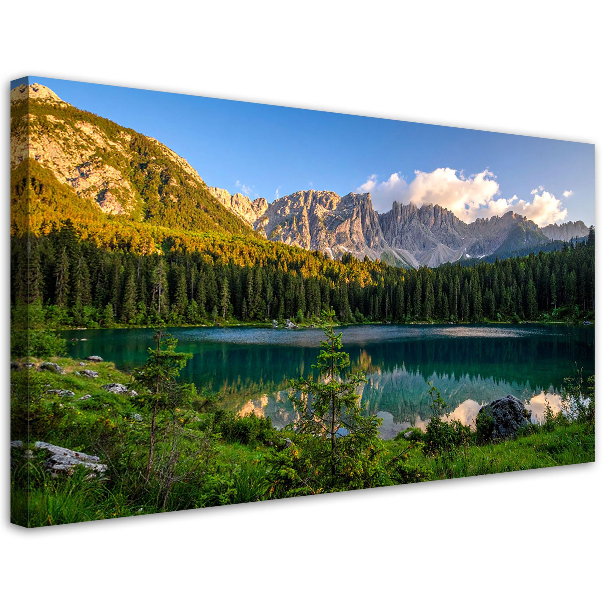 LEINWANDBILD Landschaften 120x60cm - Grün, Textil (120/60cm) - Feeby