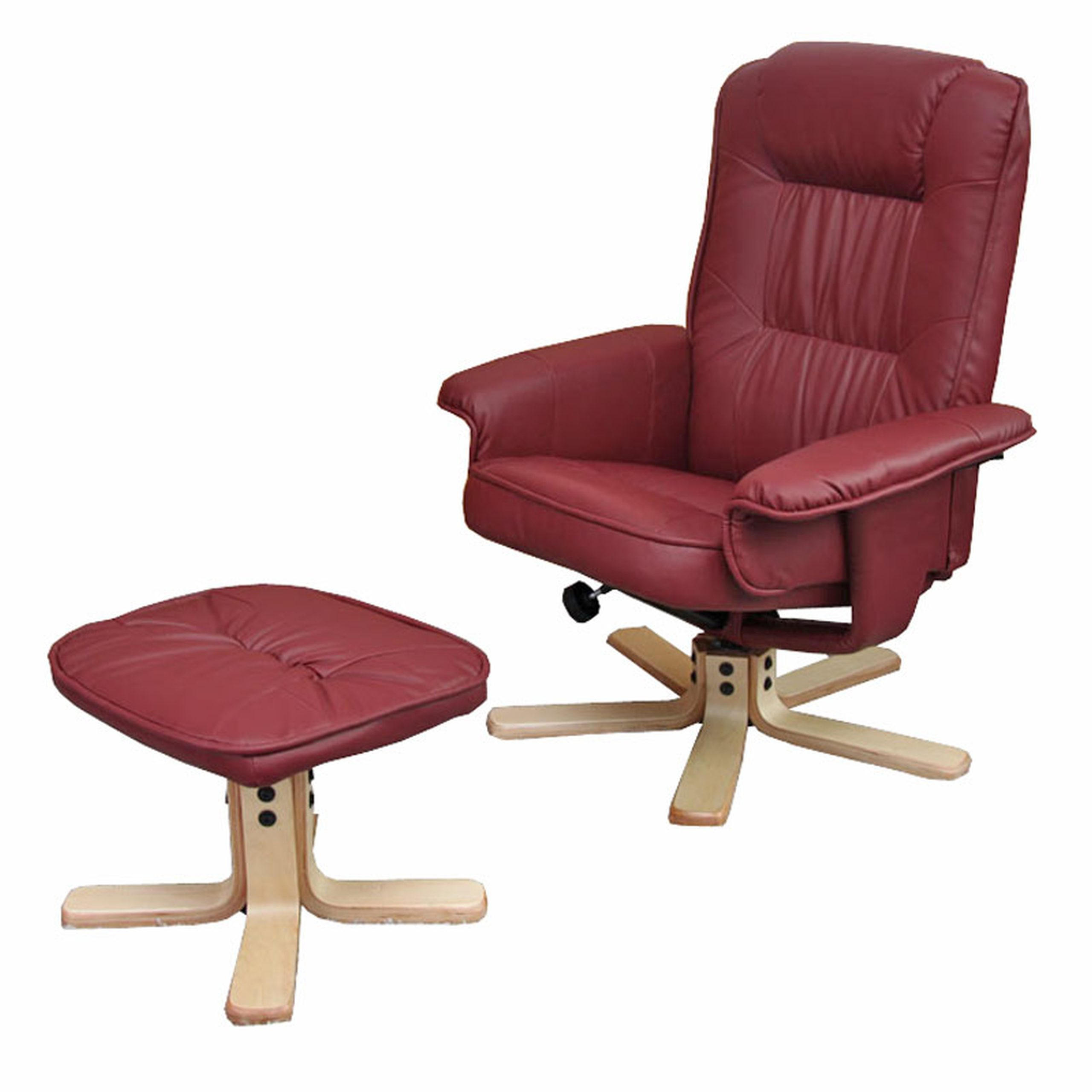 RELAXSESSEL MIT HOCKER Bordeaux - Bordeaux, Textil (80/100/105cm) - MCW