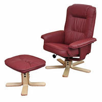 RELAXSESSEL MIT HOCKER Bordeaux - Bordeaux, Textil (80/100/105cm) - MCW