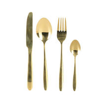 BESTECK-SET Base 24-tlg Goldfarben 37/5/25 cm Edelstahl - Goldfarben, Metall - Mondex