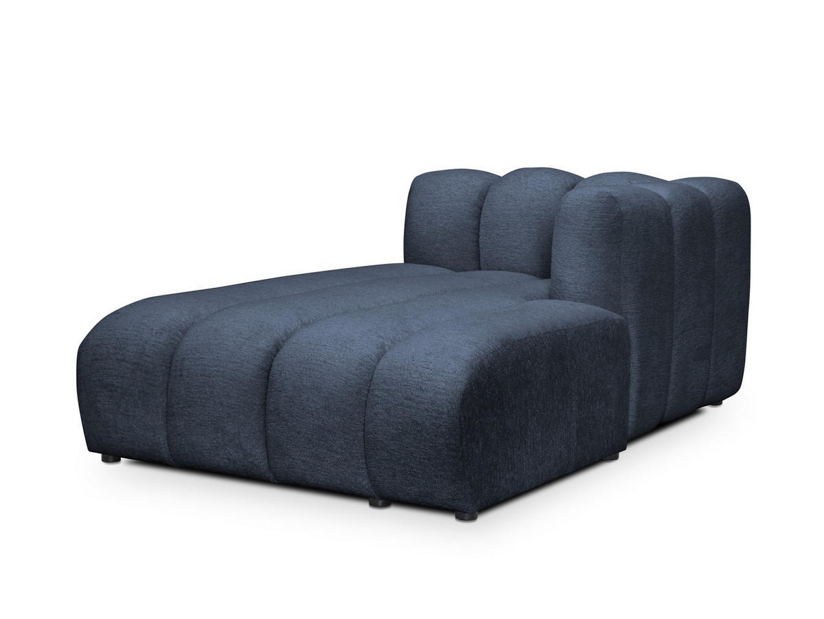 SOFAELEMENT Rechts Chenille Stoff Blau - Blau/Schwarz, Holzwerkstoff/Kunststoff (179/70/113cm) - Makamii