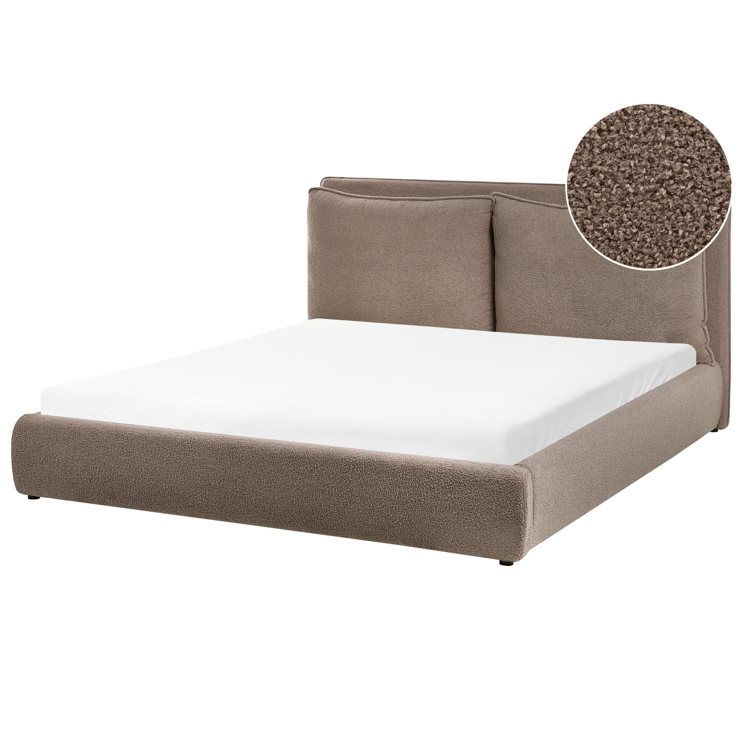 BETT mit Lattenrost 160/200 cm Bouclé Braun Bajonna - Braun, Textil (160/200cm) - Beliani