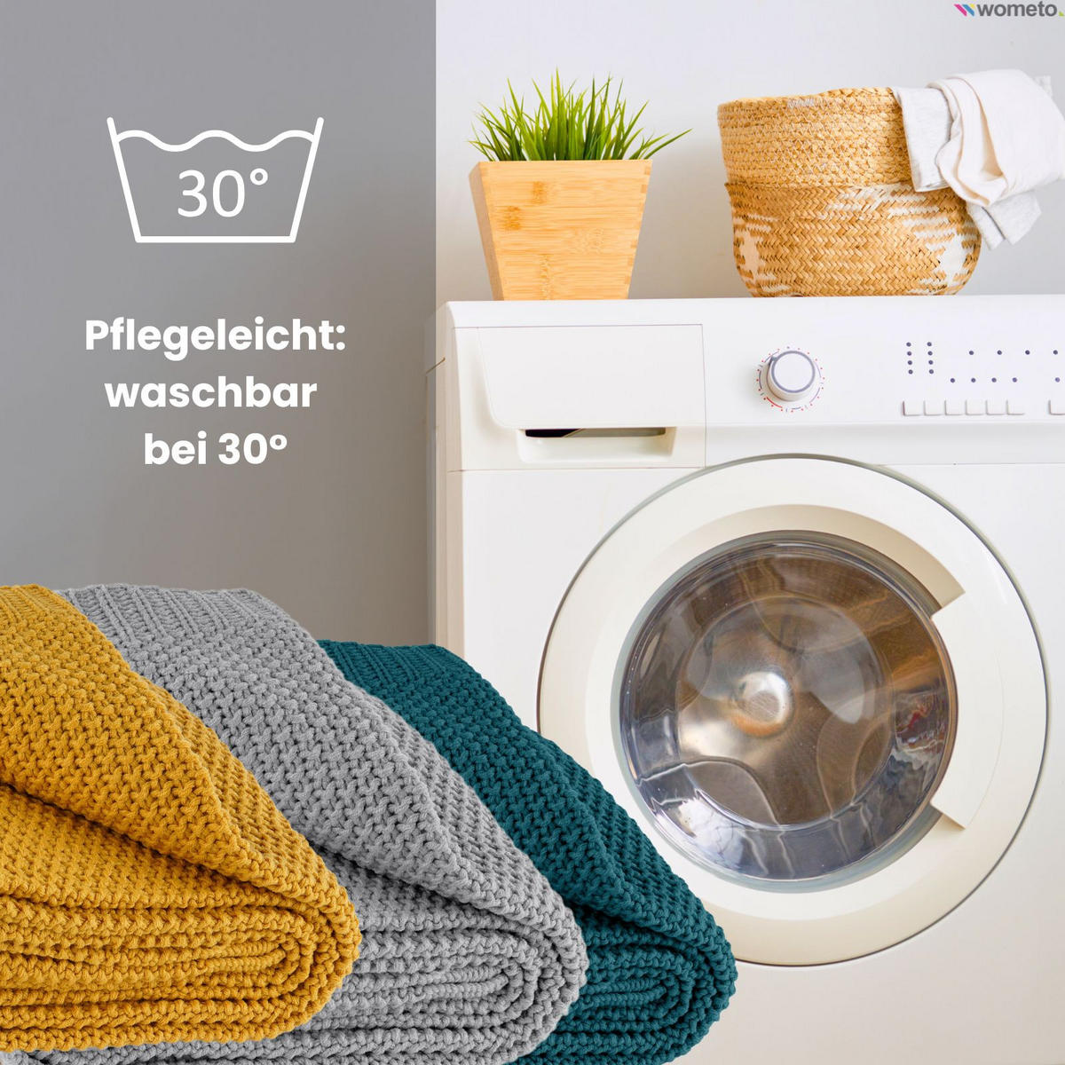 STRICKDECKE dunkelgrau 140/190 cm - Dunkelgrau, Textil (140/190cm) - wometo
