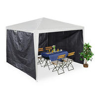 3XPAVILLON-SEITENTEILE - Grau, Kunststoff (300/200/0.1cm) - Relaxdays
