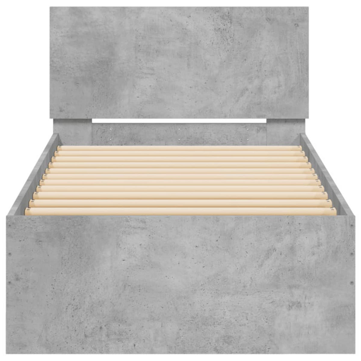 BETTGESTELL MIT KOPFTEIL 203/95/70 cm Grau Holzwerkstoff - Grau, Holzwerkstoff (90/200cm) - vidaXL
