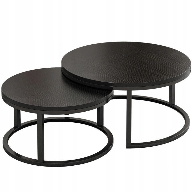 COUCHTISCH 2er-Set, schwarz - Schwarz, Holzwerkstoff (50/70/45cm) - Rebiko