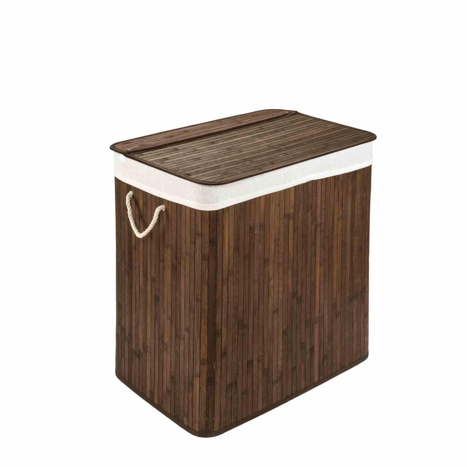 WÄSCHEKORB MIT DECKEL BAMBOO - Braun, Naturmaterialien (60/60/40cm) - WohnDirect
