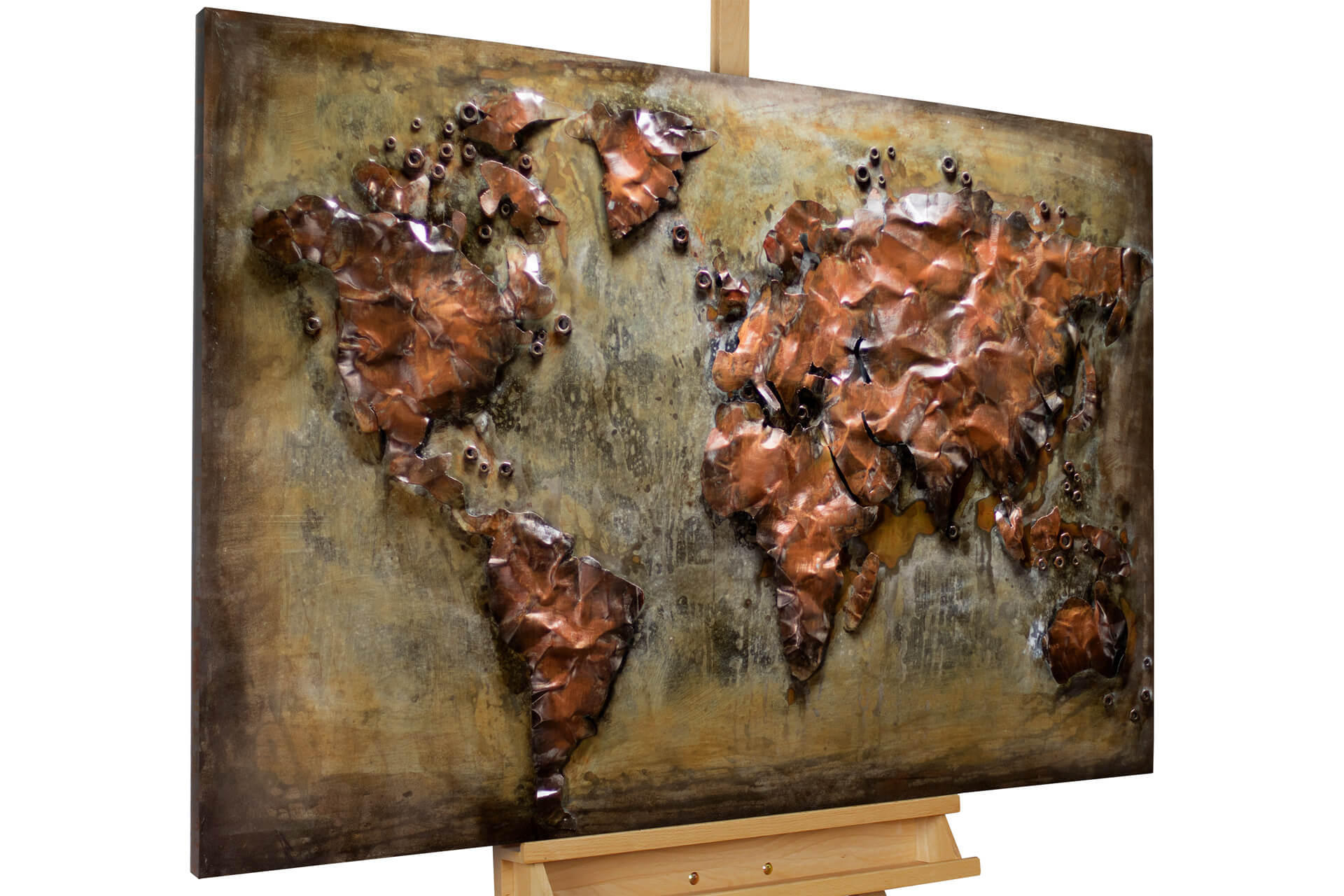 KUNSTLOFT KOVOVÝ OBRAZ KOVOVÁ MAPA, 100/70 CM