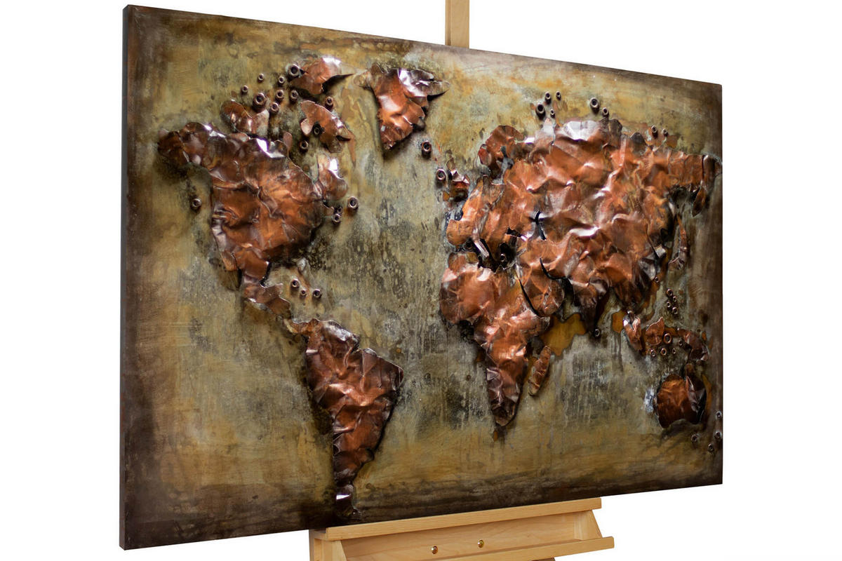 METALLBILD Braun 100/70 cm - Braun, Metall (7.7/70cm) - KUNSTLOFT