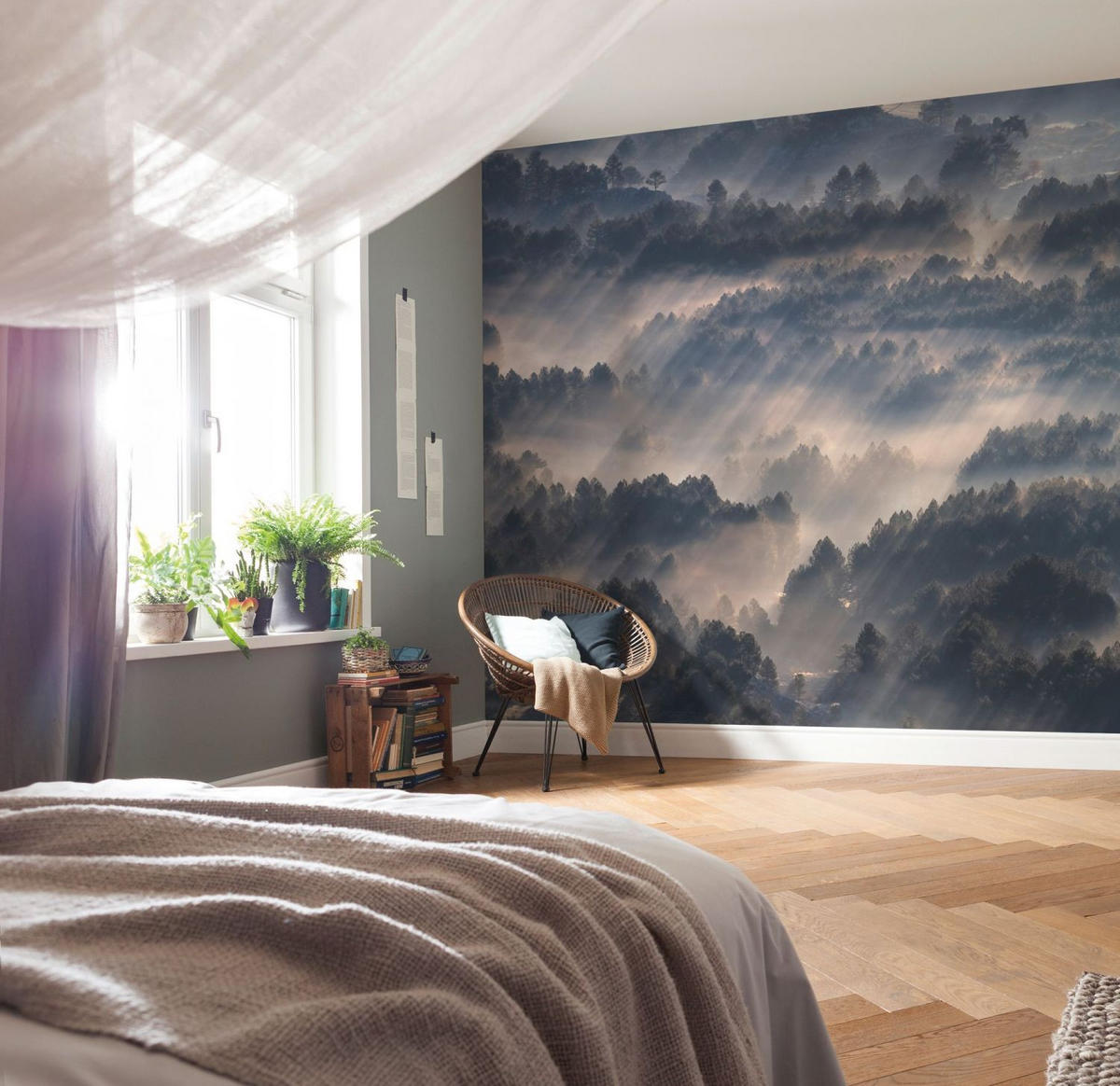 FOTOTAPETE Landschaft 300 x 250 cm - Grau, Papier (300/250cm) - Sanders & Sanders