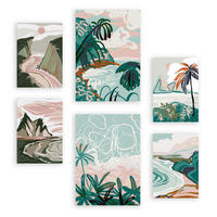 POSTER Set Mit 6 Seashores Frames 1 In Kulissen Abstracts Ästhetische Dekorative Gemälde Für Ihr Wohnzimmer, Schlafzimmer, Zuhause A3 & A4 Rahmenlos - Klar, Papier (29/3cm) - Nacnic