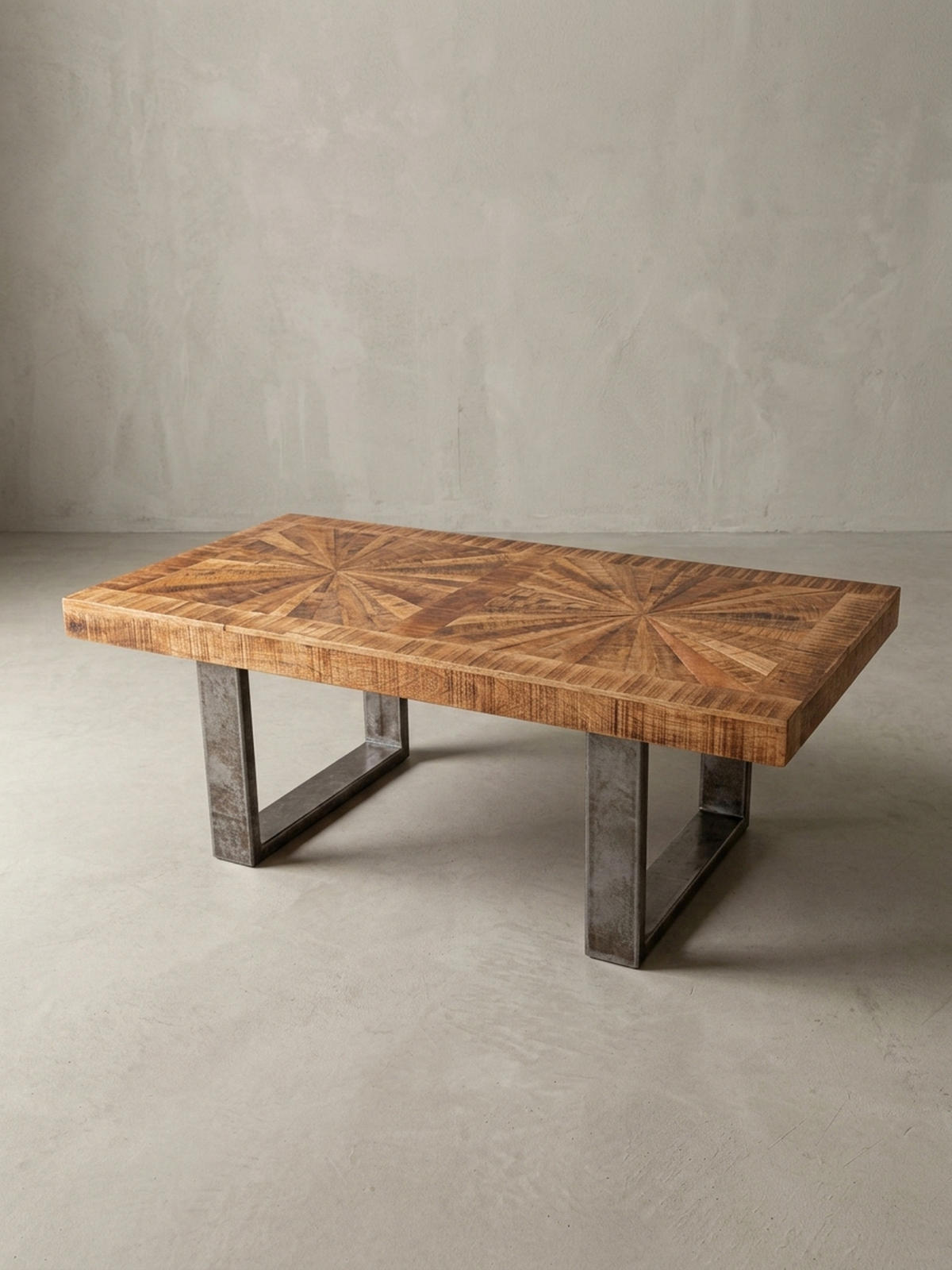 COUCHTISCH Mangoholz in Rustikalem Stil mit Metallbeinen, Maße 105x40x55 cm, Traglast 50 kg - Anthrazit/Braun, Holz/Metall (55/105/40cm) - KADIMA DESIGN