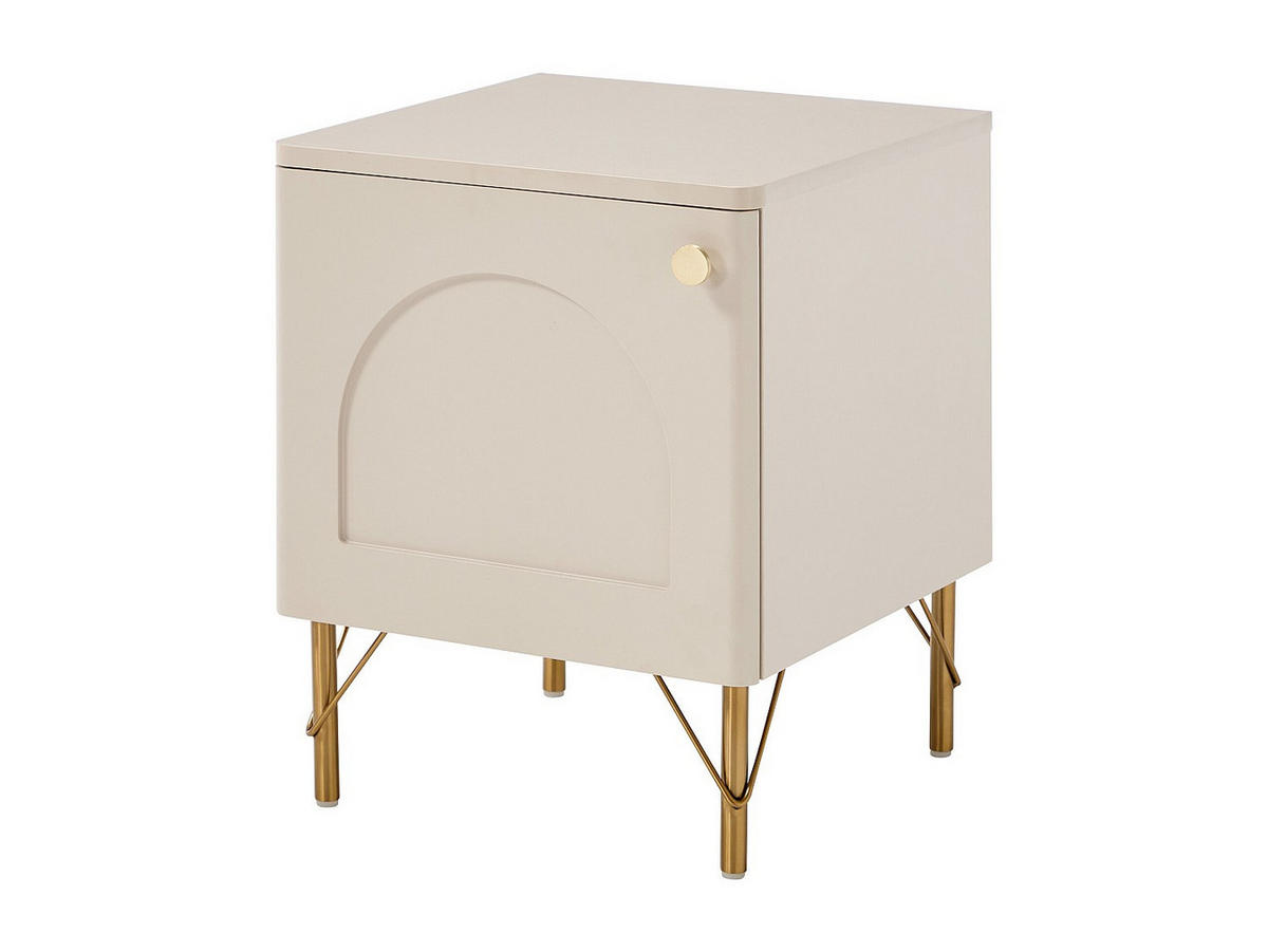 NACHTTISCH - 40 cm x 40 cm - holz - beige, goldfarben Alobara - Beige/Goldfarben, Holz (40/50/40cm) - Vente-Unique