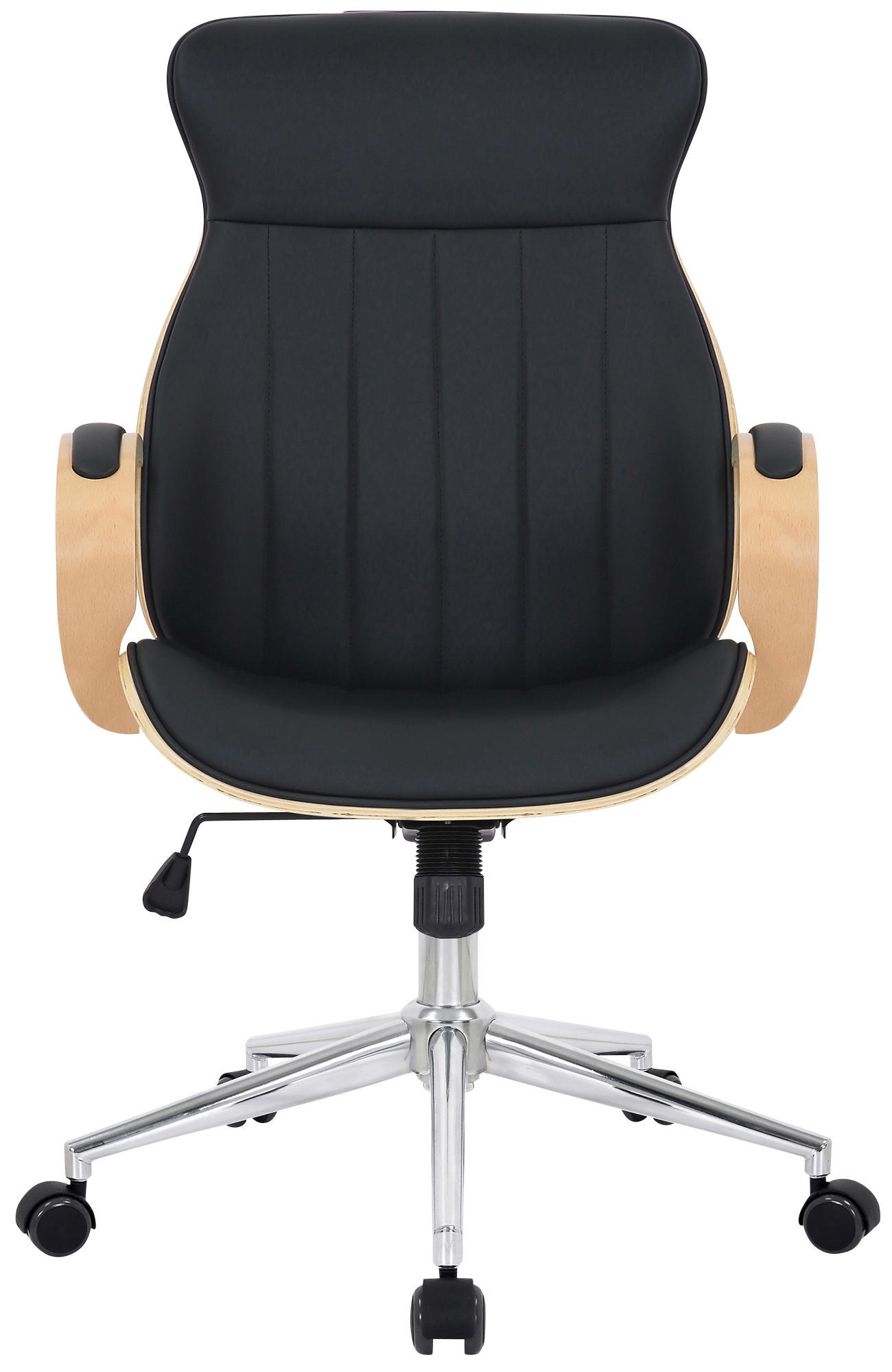 Thumbnail - CLP Drehstuhl, Schwarz, Eukalyptusholz, Textil, 63x100x68 cm, Arbeitszimmer, Bürostühle, Drehstühle