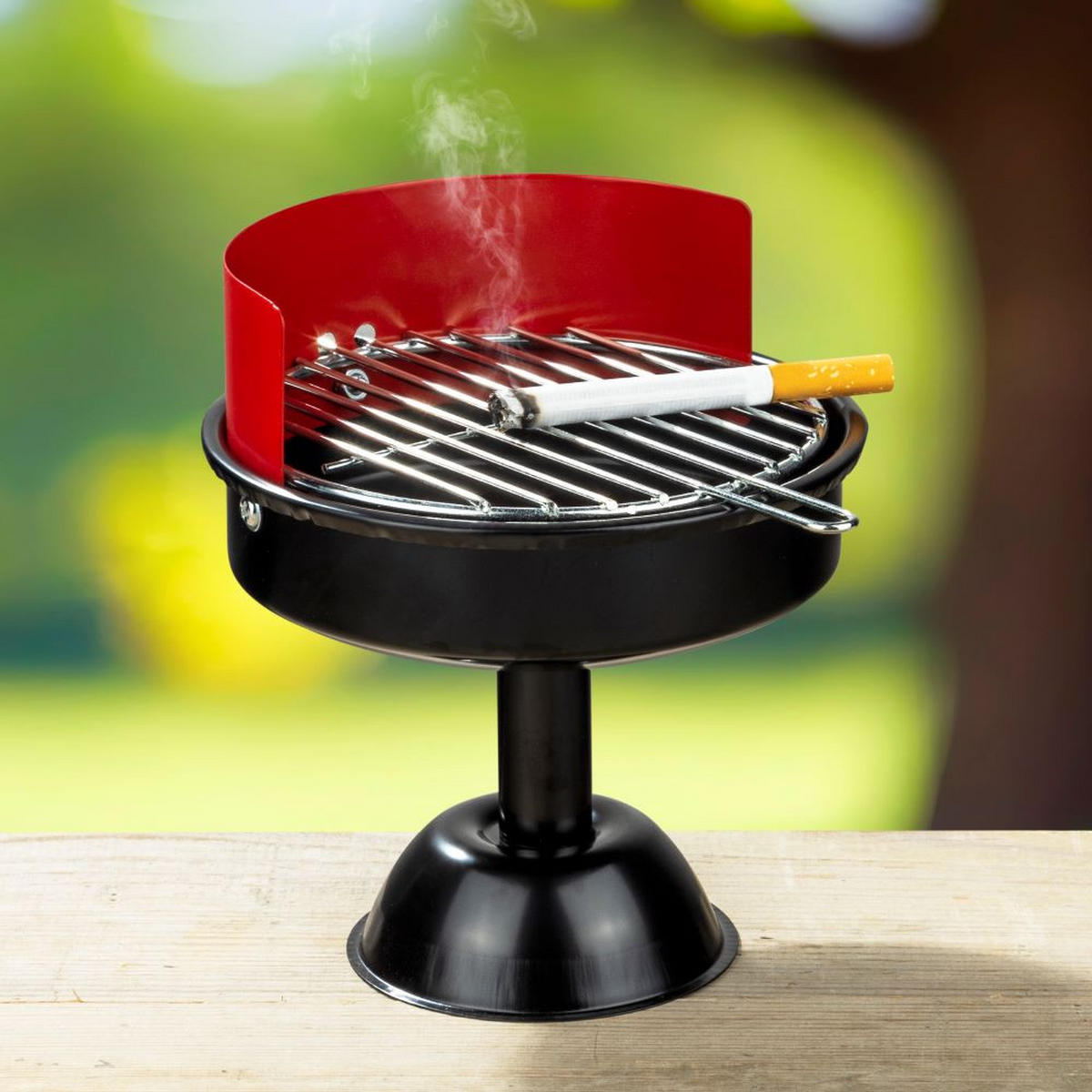 ASCHENBECHER im Grill-Design Maße: ca. Ø 13 x H 15cm - Transparent, Metall (13cm) - Haushalt International