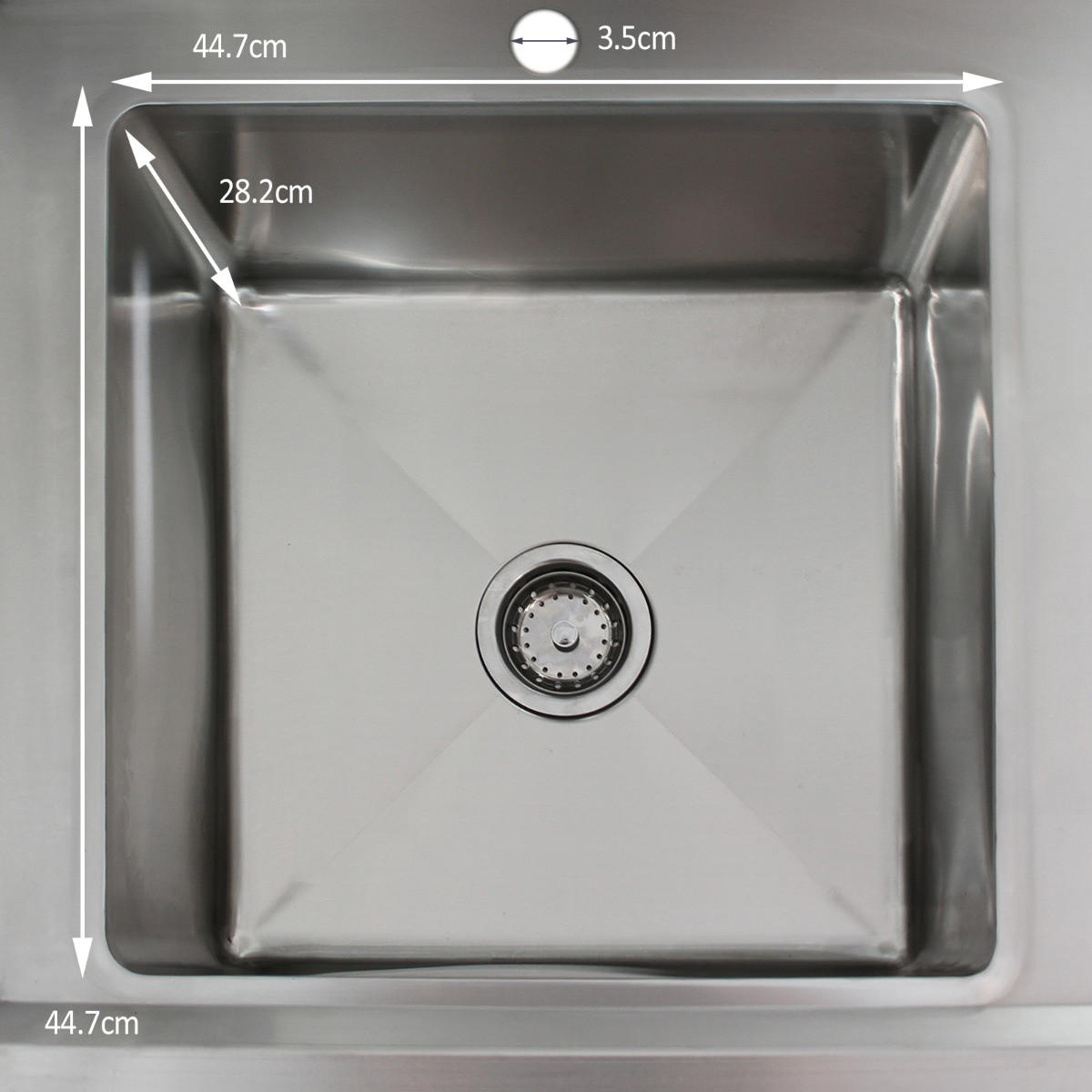GASTROSPÜLE Edelstahl – 1 Becken Rechts - Alufarben, Metall (120/1/60cm) - Monstershop